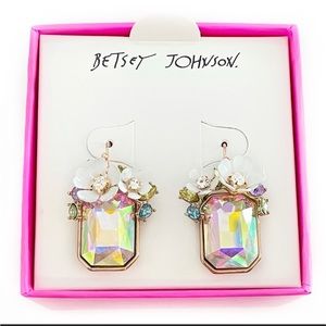 Betsey Johnson Faceted Floral Earrings